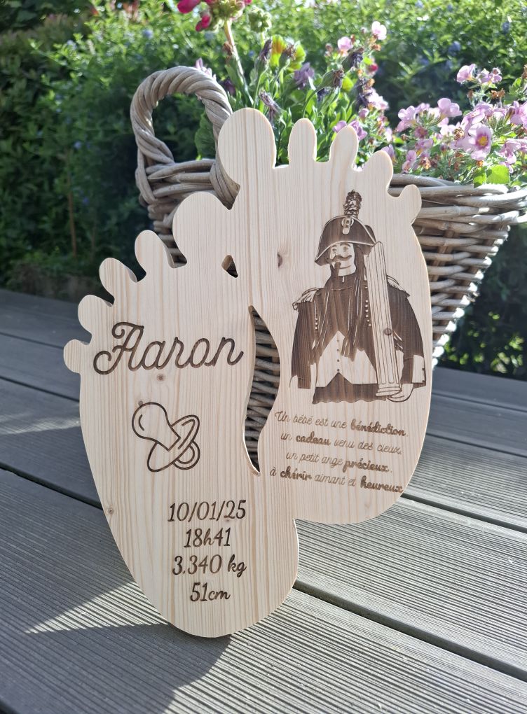 Planche de naissance personnalisée – Grav’o Déco