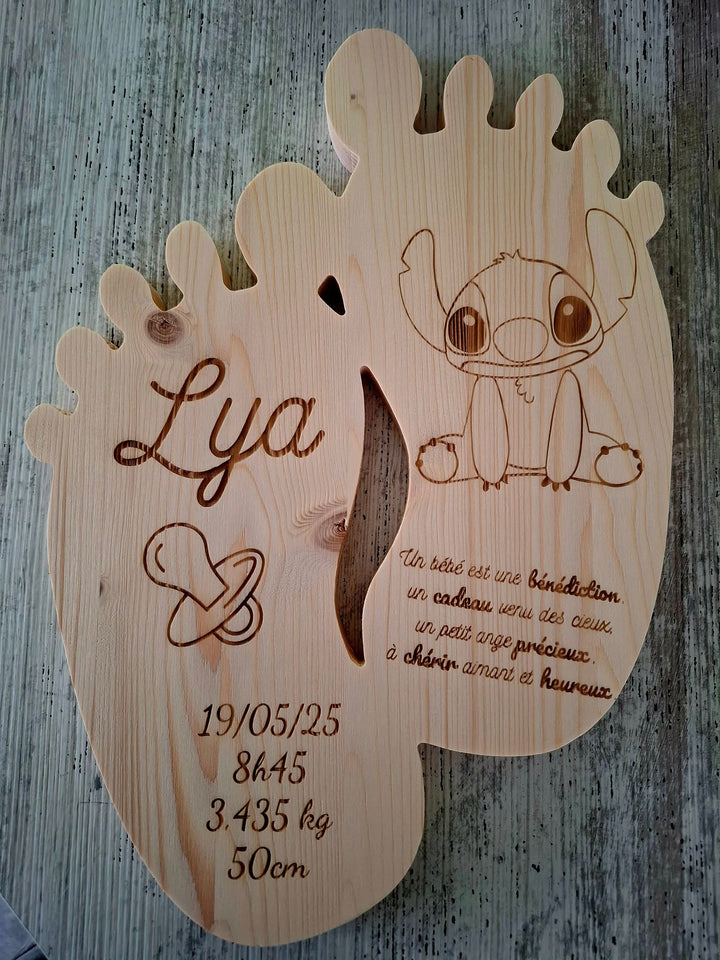 Planche de naissance personnalisée – Grav’o Déco