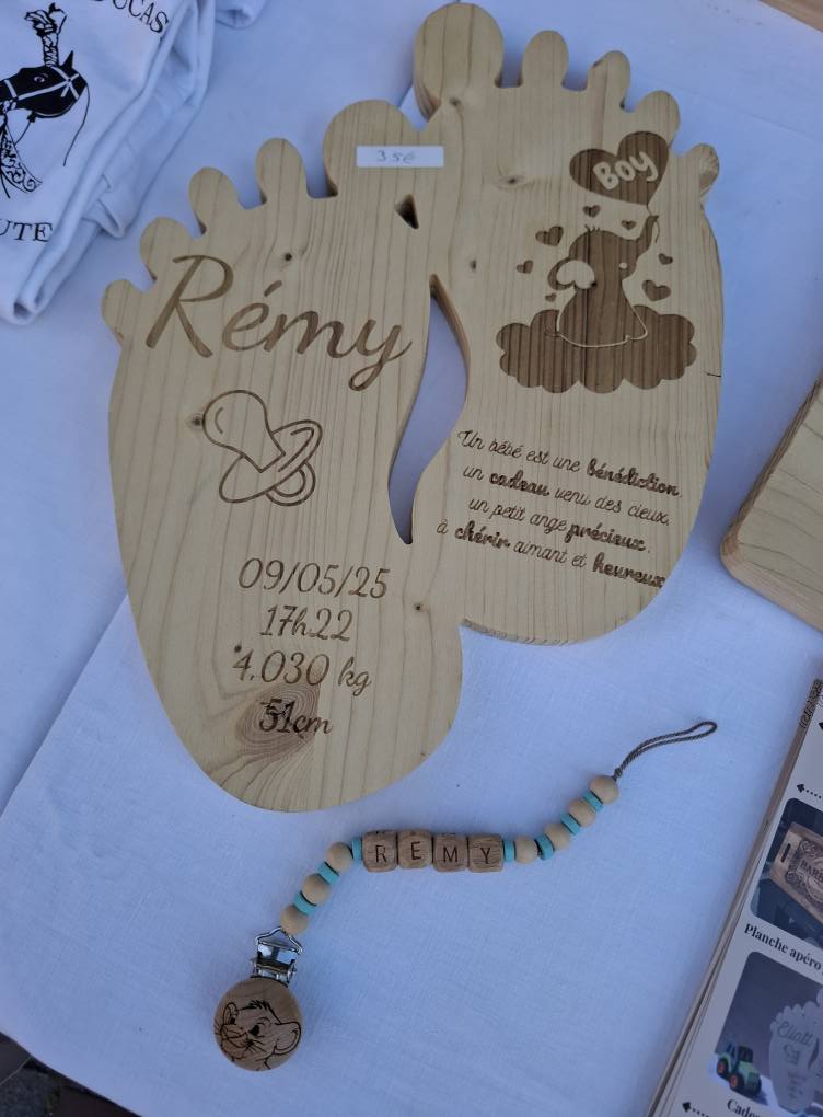 Planche de naissance personnalisée – Grav’o Déco