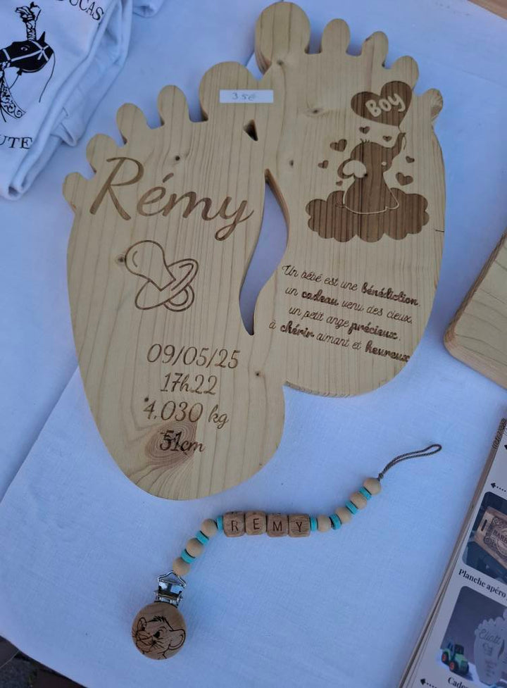 Planche de naissance personnalisée – Grav’o Déco