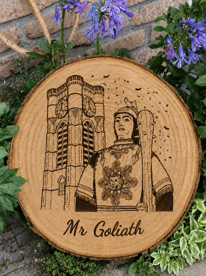Rondins de Bois Gravés – Monsieur Goliath