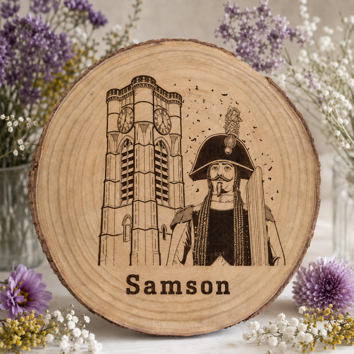 Rondins de Bois Gravés – Samson