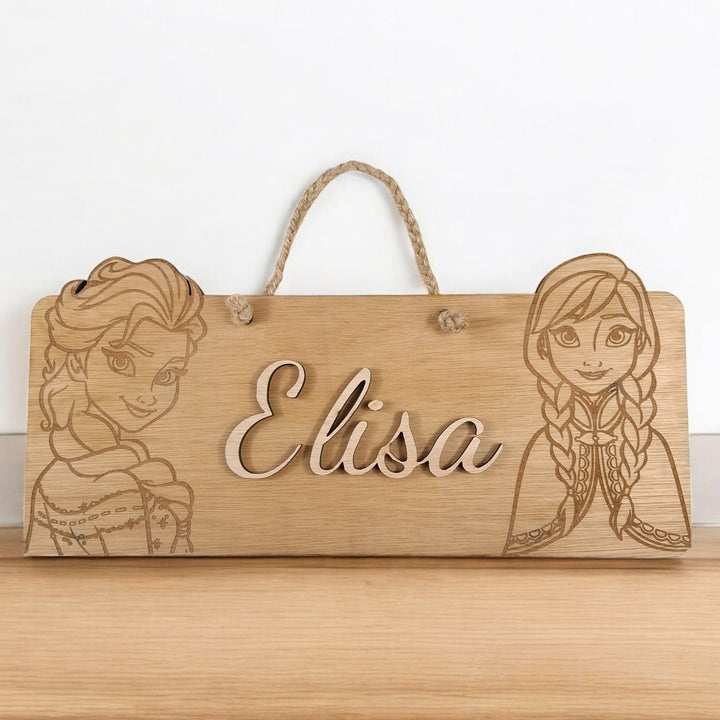 Plaque de chambre enfant en bois - Super - héros, Personnages de dessins animés et plus - Grav - O - Deco