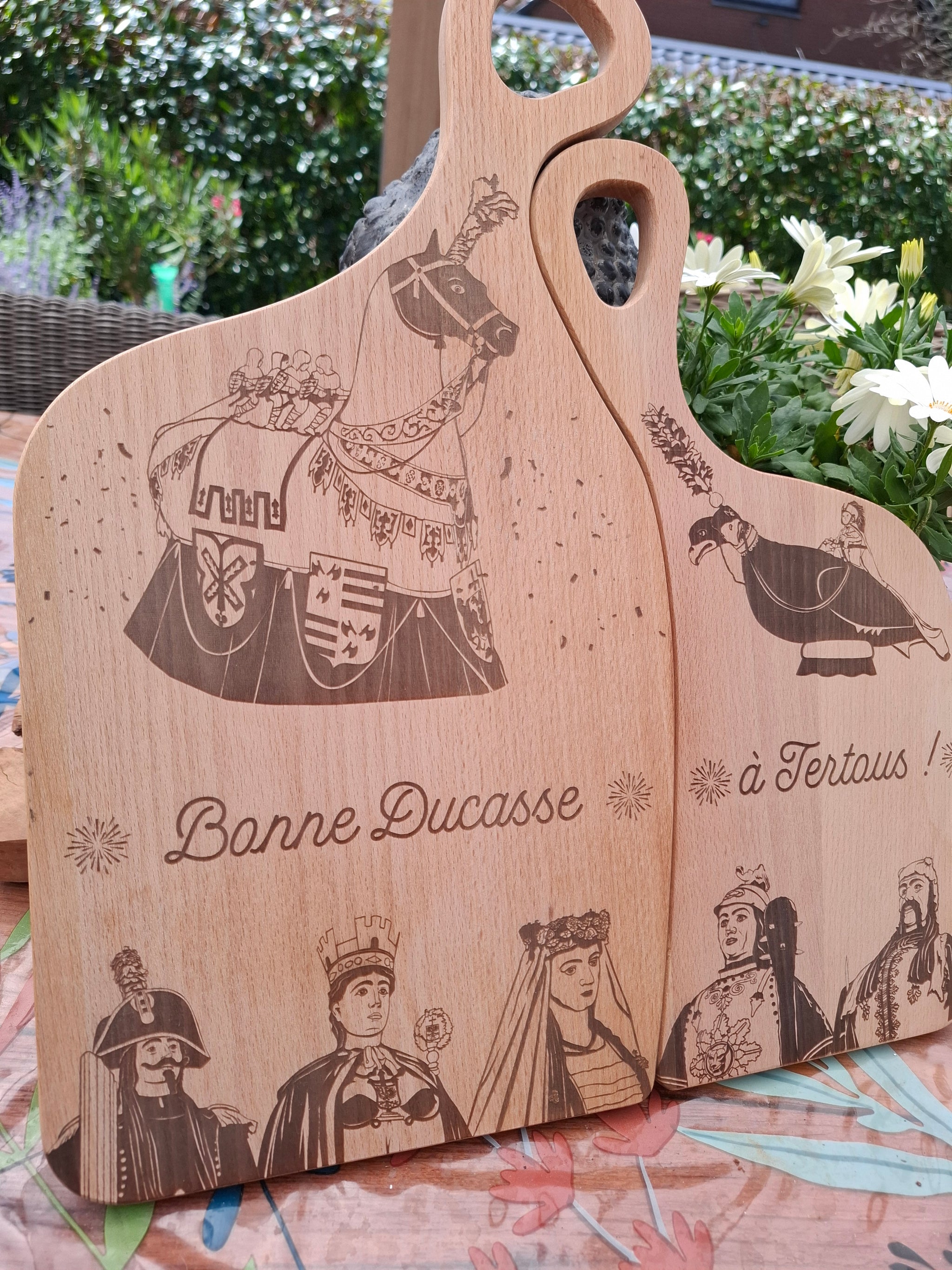 Planche couple en hêtre - Bonne Ducasse à Tertous !