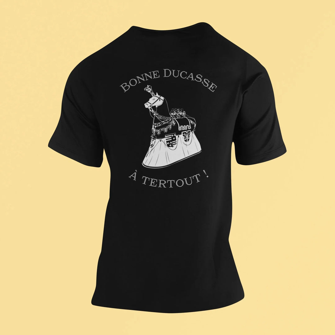 Tee - shirt Noir Ducasse d'Ath - "Bonne Ducasse à Tertout !" Géants et le Sauvage - Grav - O - Deco