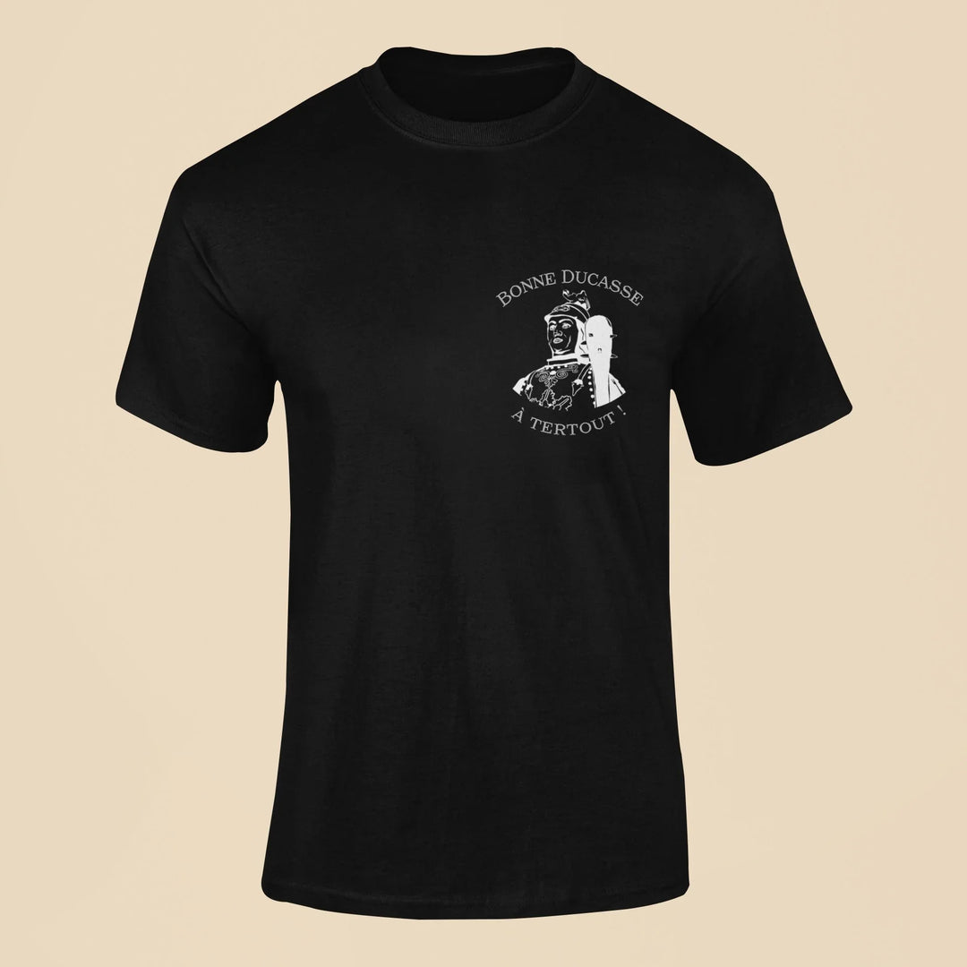 Tee - shirt Noir Ducasse d'Ath - "Bonne Ducasse à Tertout !" Géants et le Sauvage - Grav - O - Deco